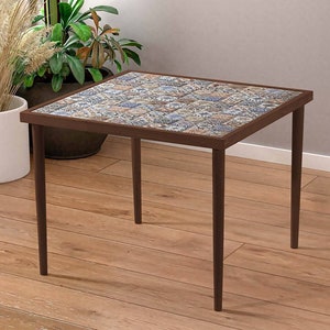 Unique Coffe Table | Reclaimed Vintage Antique Rustic End Table | Wood & Stone Unique Side Table | Best Home Decor Table Gift
