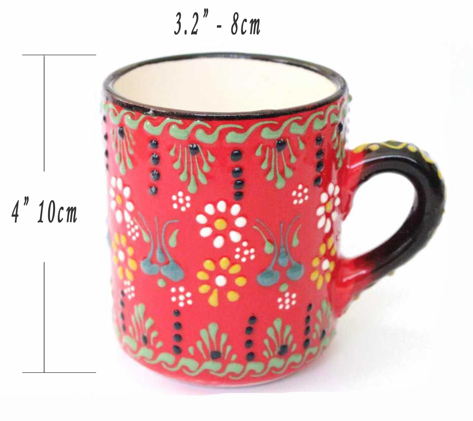 Handmade Embossed Ceramic Cups Handpainted Coffee Herbal Etsy