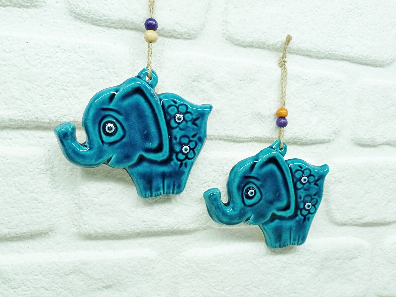 Grüner Elefant Keramik Böses Auge Ornament türkische | Etsy