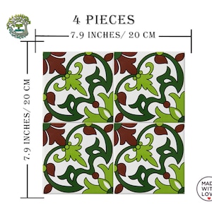 4x Ceramic Wall Tile Kitchen Bathroom Backsplash | Handmade Tile | Decorative Wall Art Fireplace Shower Floor Tile | Turkish Moroccan Tile