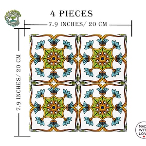 4x Tile Ceramic Bathroom Kitchen Backsplash Decorative Turkish Ceramic Shower Floor Fireplace Tile DIY Wall Art Decor Tile