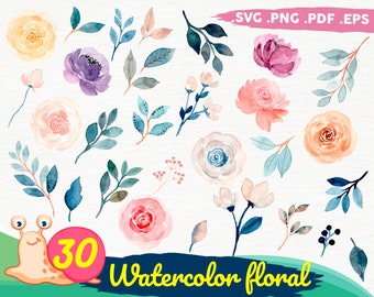 Download Watercolor Flower Svg Etsy