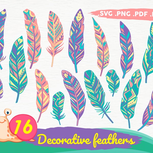 Feathers svg, decorative feather SVG Bundle, feathers svg, boho feather svg, feather vector,feather clipart,ornament svg,print file,printble