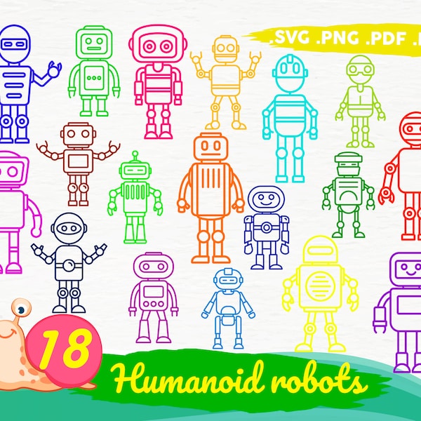 ROBOT SVG Bundle,Robots SVG Cut Files,printable,Robots clipart,design pack files,Robots Prints,print file,print file,printable,svg file,svg