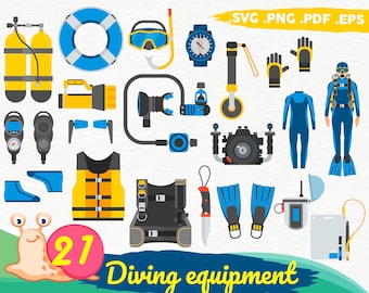 Diving equipment svg,Diving svg, Dive svg, Diver svg, Deep svg, Water, Sea, Underwater, Scuba svg, Scuba Equipment,print file,printable,svg