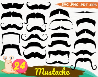 Mustache Svg Bundle, Facial Hair Clipart, Mustache Png, Mustache Clipart, Mustache Vector, Cameo, Mustache Silhouette,print file,printable