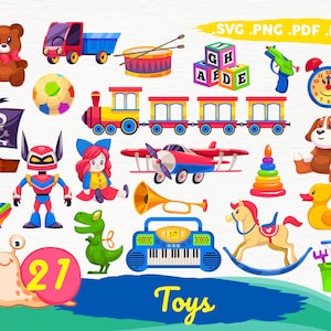 Kids toys SVG, Toys for Children SVG, cars svg, teddy bear svg, ball svg, dino svg, car svg,baby toy svg,Vector Clipart,print file,printable