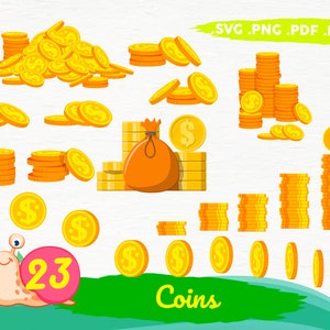 Monete clipart svg,money clipart,clipart,clipart monete, clipart oro,clipart moneta d'oro,clipart monete d'oro,clipart borsa moneta,file di stampa,stampa