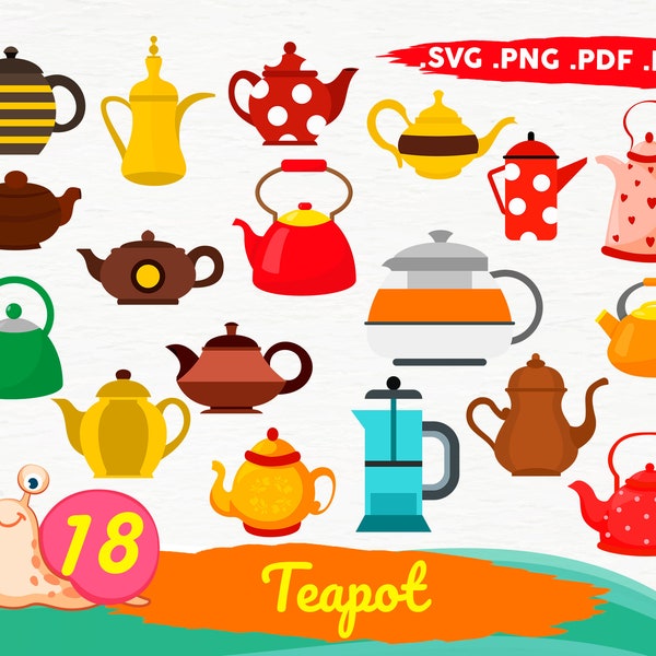 Tea Kettle SVG Bundle, Teapot SVG, Tea Kettle Clipart, Cut Files For Silhouette, Files for Cricut, Vector,Tea Kettle Svg,print file,svg file