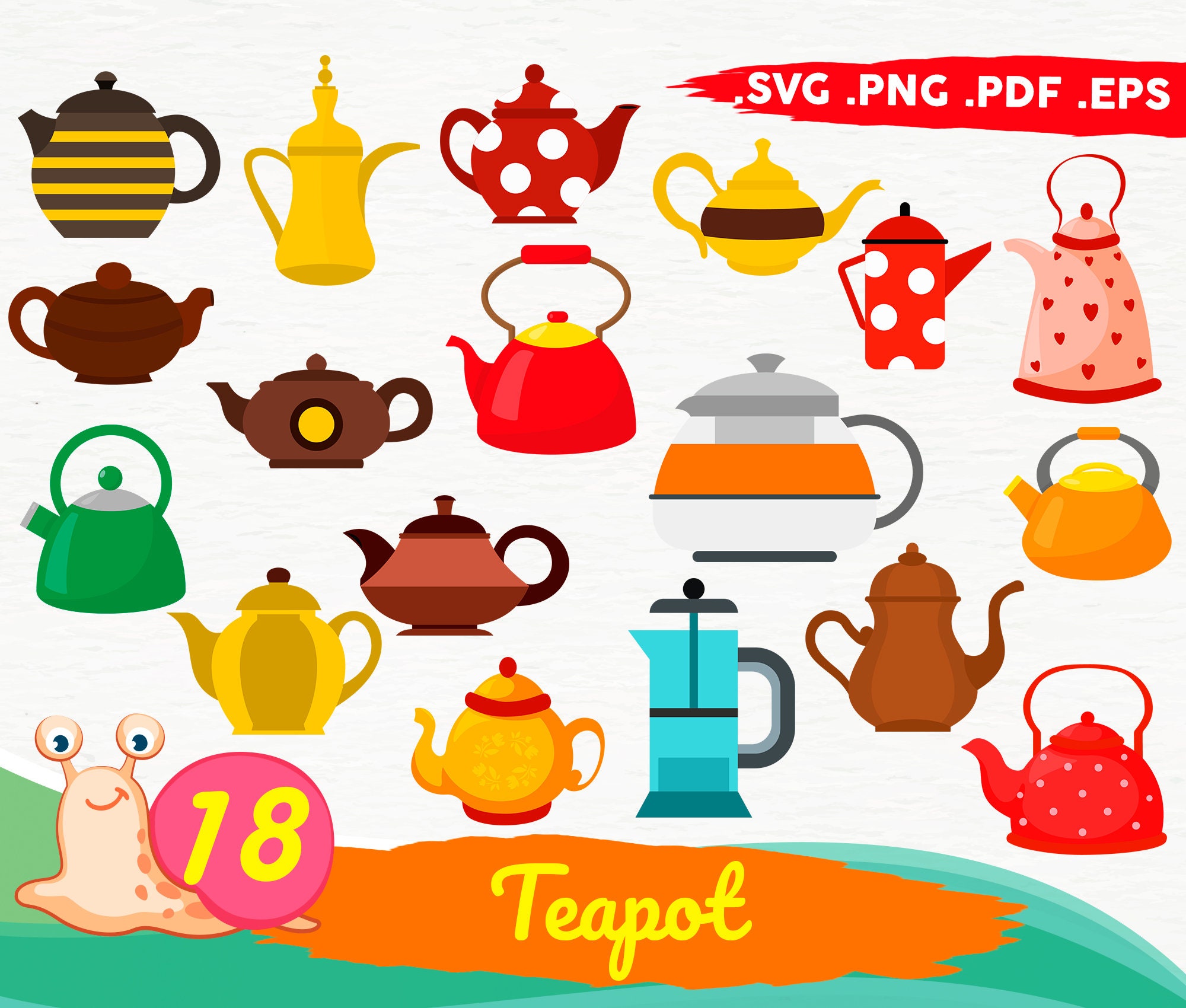 Vintage Tea Kettle Clipart Graphic by Patterns for Dessert · Creative  Fabrica