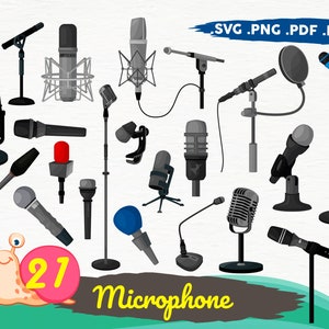 Pacote SVG de microfone, clipart de microfone, microfone, vetor de microfone, png de microfone, arquivos de corte de microfone, designs de microfone, arquivo de impressão