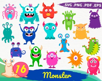 Monster SVG,Cute Monster SVG,Monsters svg,Cute Monster SVG,Silly Monster, File Vector Clipart,Silhouette Cameo,print file,printable,svg file