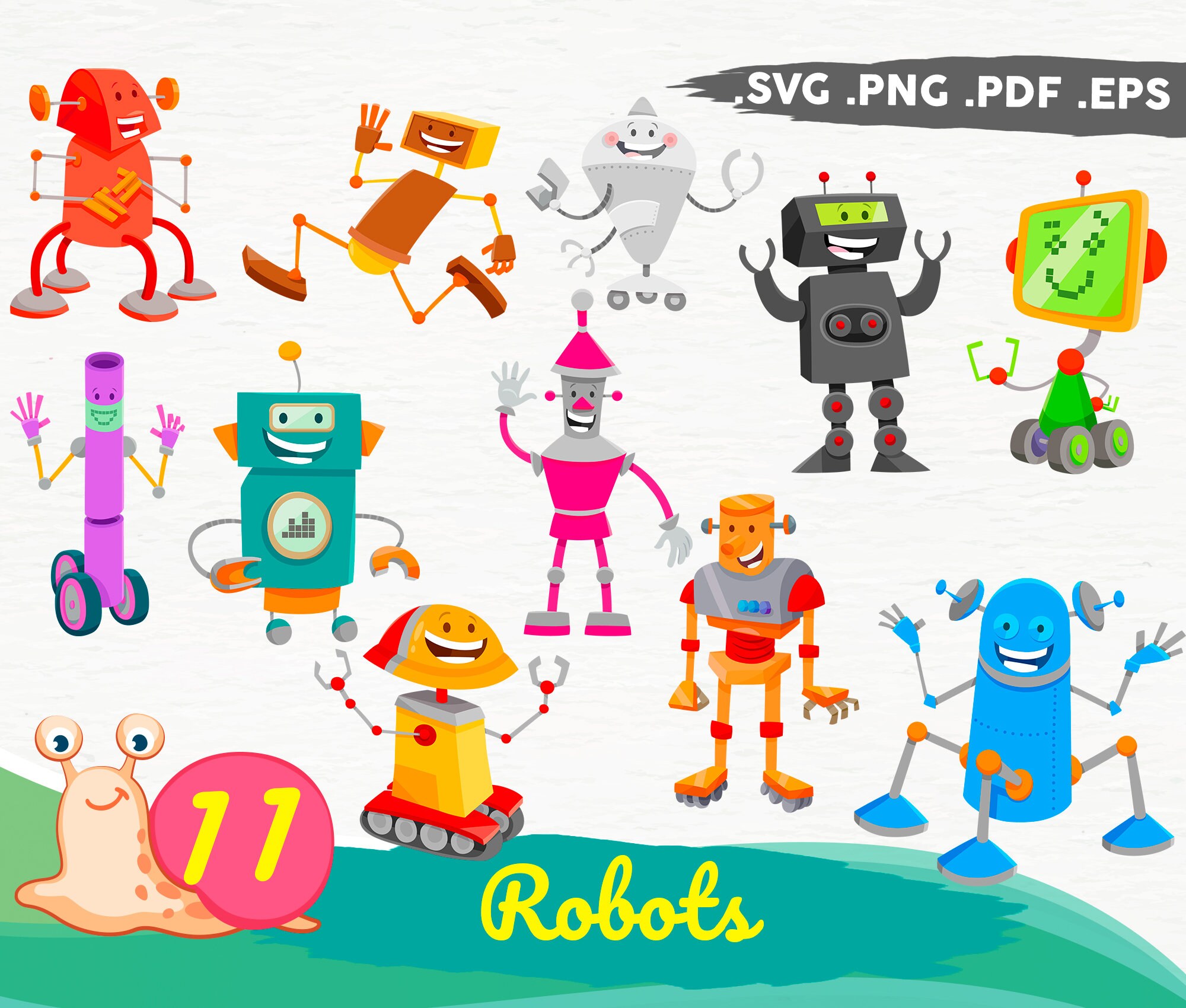 Download Robot SVG Bundle Robots SVG Cut Files Instant Download | Etsy