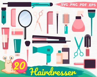 Hairdresser Big Bundle Equipment Svg, Hairdresser Cricut, Hairdresser Silhouette, Hairdresser Vector, Clipart, Clip Art,print file,printable