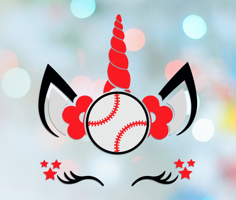 Baseball Unicorn SVG Unicorn Face baseball Girl Unicorn Etsy