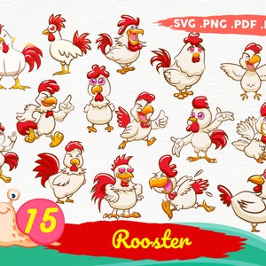 Paquet de svg de coq, clipart de coq de combattant, svg de coq, svg de temps de coq, fichier de svg de silhouette de coq, cameo de silhouette, fichier d’impression, imprimable