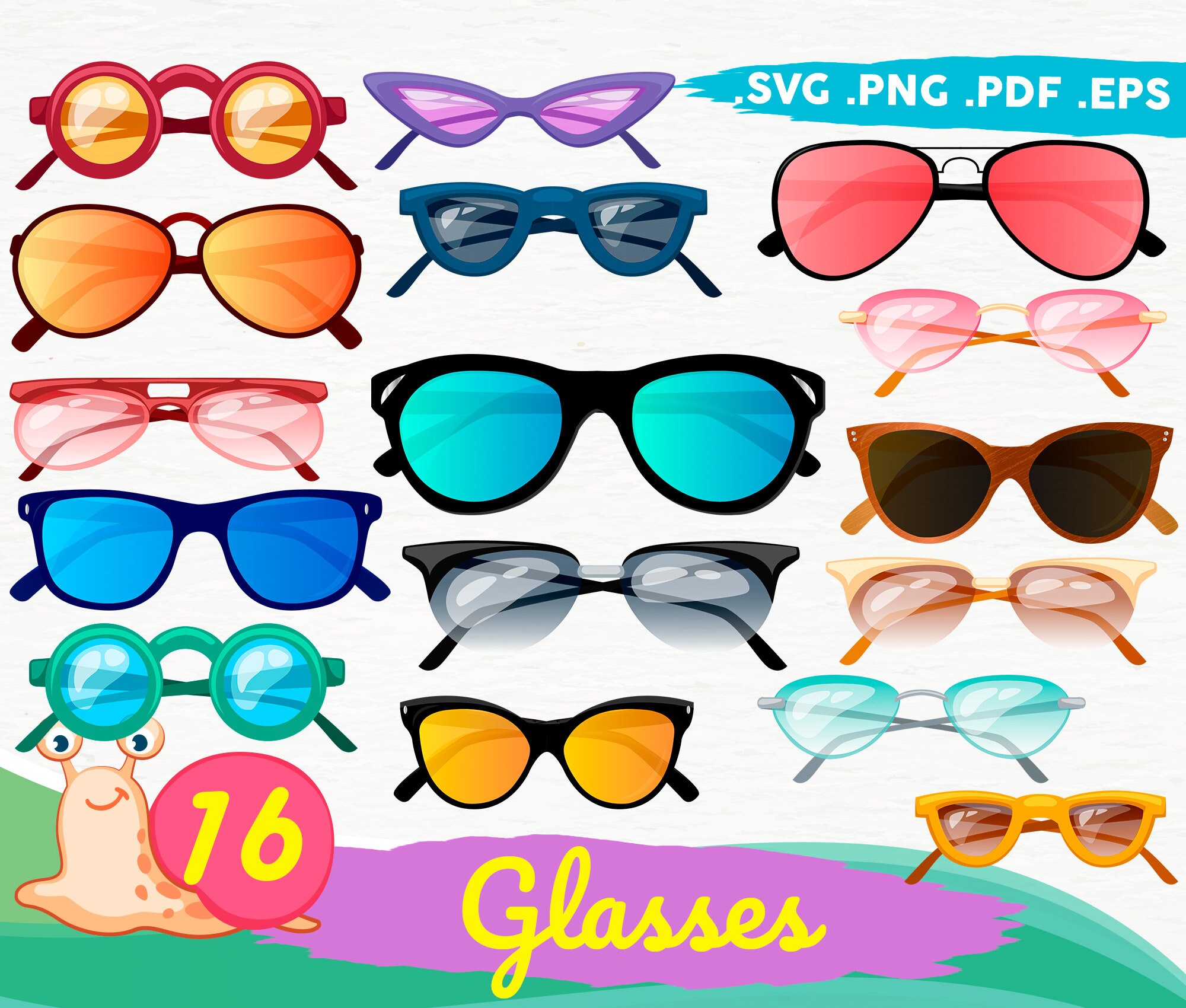 Glasses SVG Glasses Silhouettesvg Filesglasses Bundle - Etsy