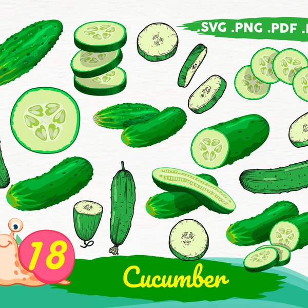 CUCUMBER SVG,Vegetable Svg, Cucumber Clipart, Cucumber Vector, Vegan Svg, Fresh Vegetable Svg, Cricut Cucumber, Silhouette Svg,print file