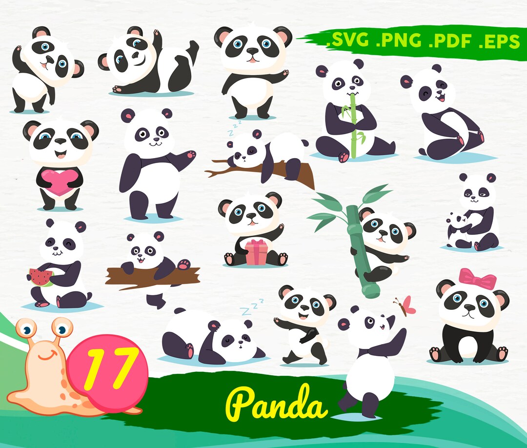 Panda SVG Bundle, Panda Bear Svg, Panda, Panda Png, Panda Eps, Panda ...