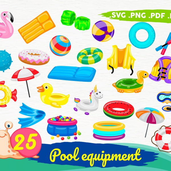 Swimming pool svg, Pool svg, swimming svg, pool eqiupment,ball svg,swimming life svg,pool instant download,swimming pool,clip art,print file