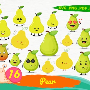 Birne SVG Bundle, Birne SVG, Birne Clipart, Birne Datei, Obst Svg, für Silhouette, Dateien für Cricut, Birne Vektor, Obst-Druck-Datei, druckbare, Svg