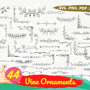 Decorative Ornaments SVG, Swirls Svg, Swirl Decoration,Vine SVG,Flourish Dividers,Clipart,Cut Files,Cricut,Silhouette,Vector,Digital Clipart