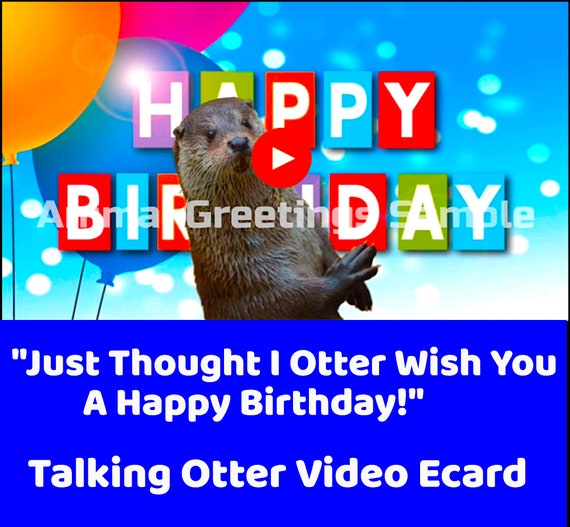 Talking Otter Anniversaire Video Carte De Voeux Just Etsy