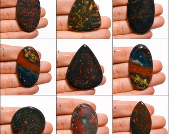 Metaphysical Wholesale Lot Palm Stone Natural Blood Stone Cabochon Lot for Wire wrapping March Birthstone African Bloodstone