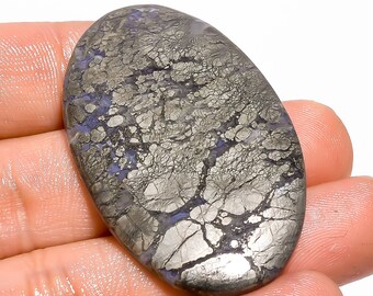 beautiful cabochon loose gemstone wholesale shop ZZ-3352 Marcasite Agate 35x25x4mm,46cts Marcasite Agate