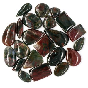 Metaphysical Wholesale Lot Palm Stone Natural Blood Stone Cabochon Lot for Wire wrapping March Birthstone African Bloodstone