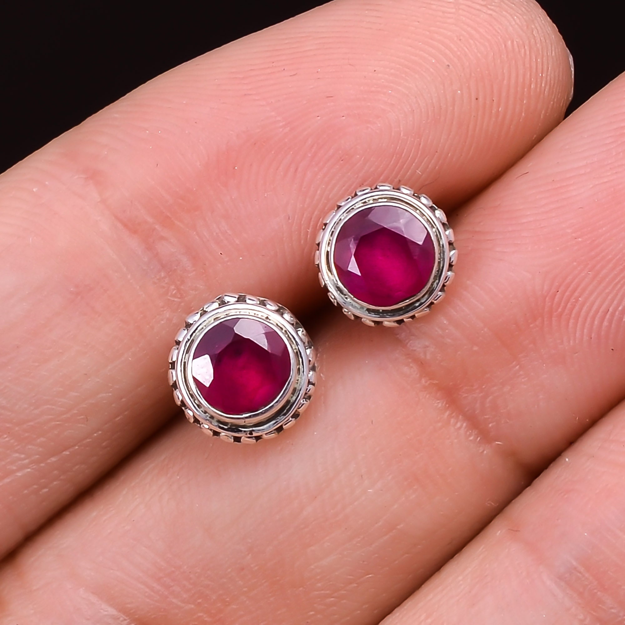 pink-tourmaline-studs-earrings-gemstone-studs-earrings-925-etsy