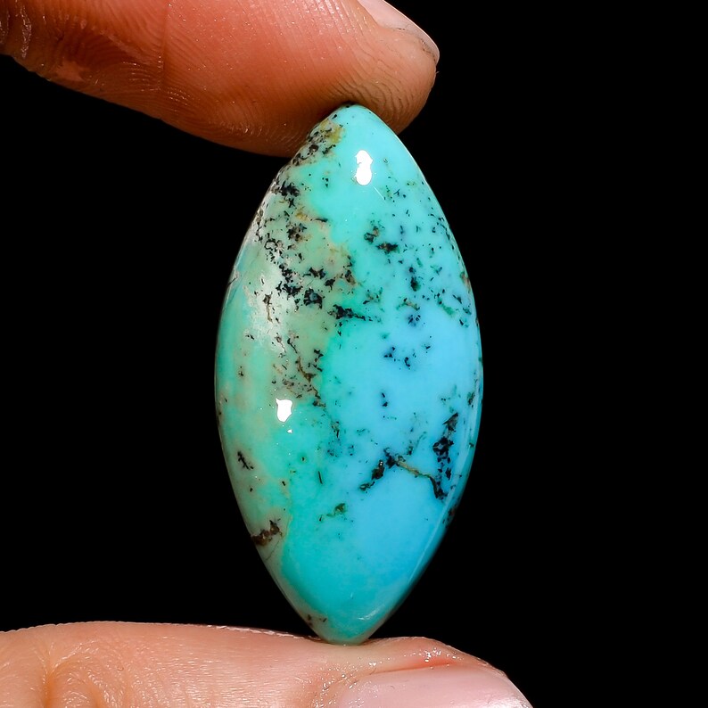 30X14X5 mm Natural Arizona Turquoise Marquise Shape Cabochon Loose Gemstone Gift Turquoise Crystal Rare Turquoise Jewelry Making Cabs