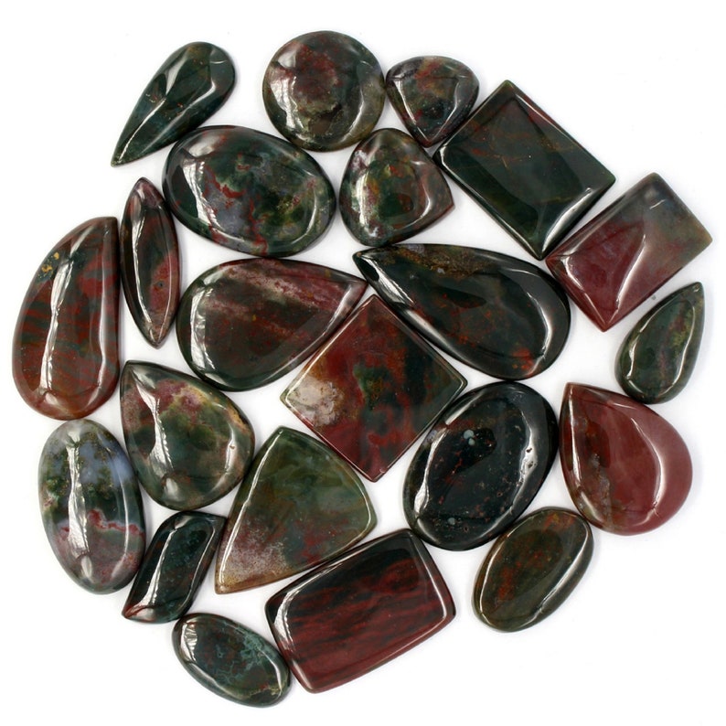 Metaphysical Wholesale Lot Palm Stone Natural Blood Stone Cabochon Lot for Wire wrapping March Birthstone African Bloodstone