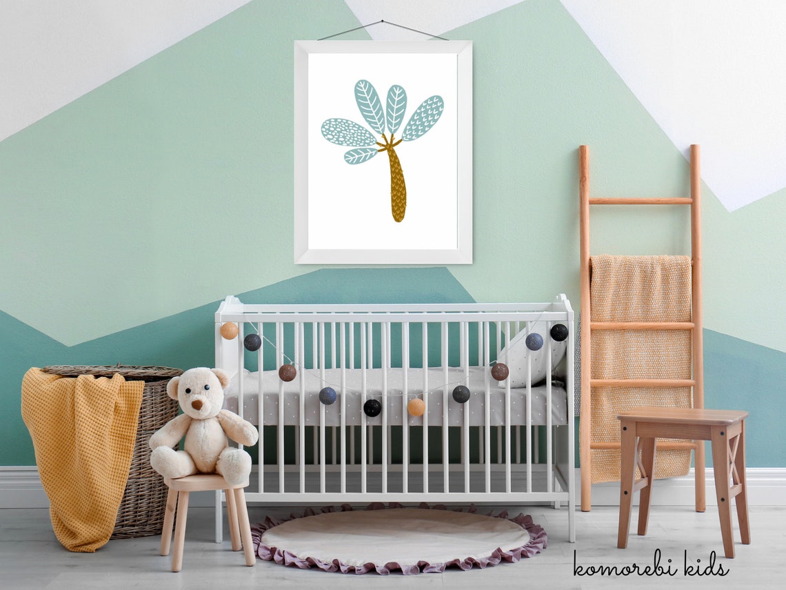 Palm Tree Nursery Tropical Nursery Decor Jungle Nursery Art Etsy