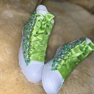 Neon Green Converse Etsy
