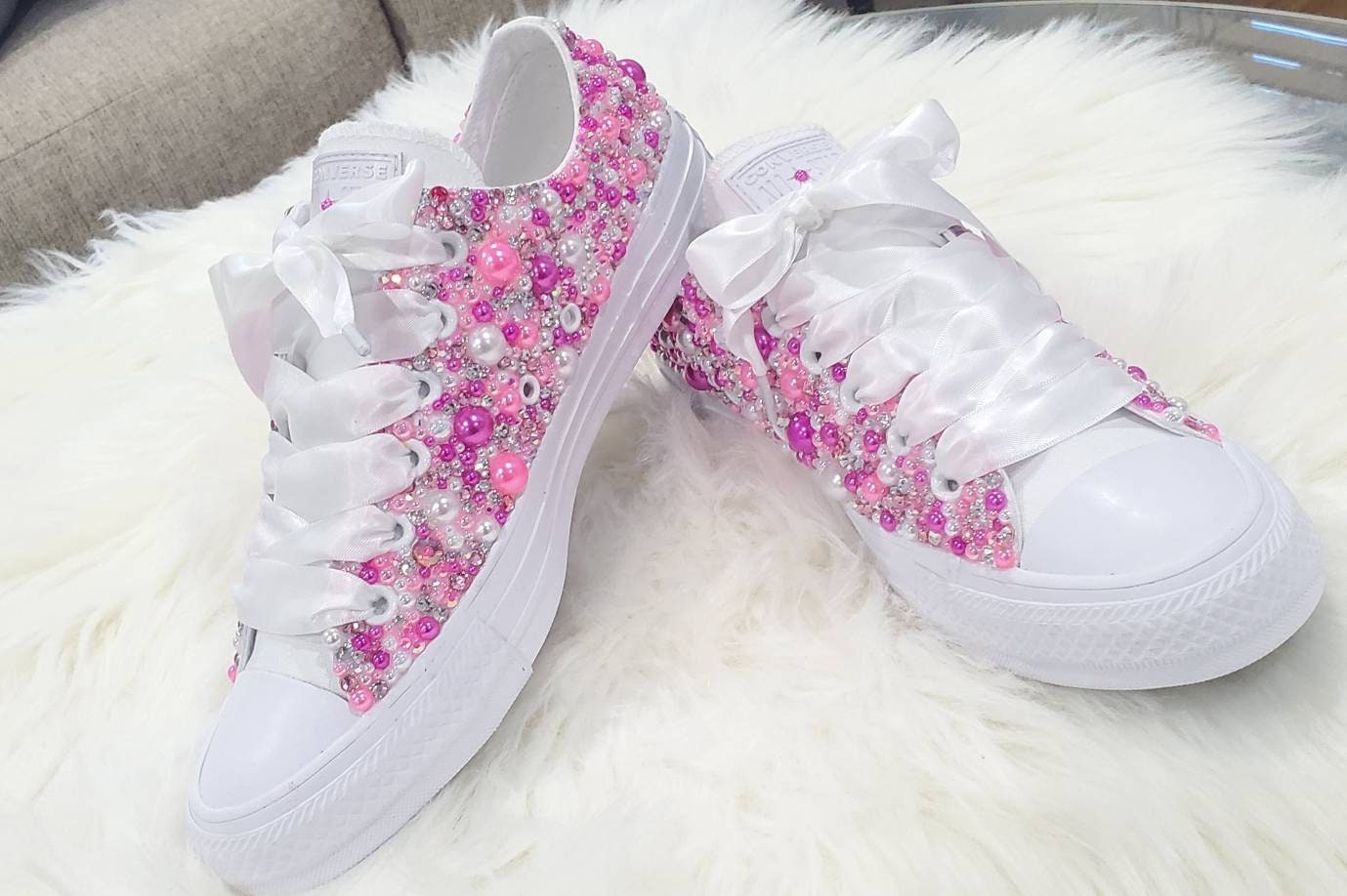 High Top Leopard Pink White Sparkle Bling BB Tennis Shoes-Item 50