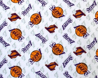 NBA Los Angeles Lakers 100/% COTTON FABRIC 1 Fat Quarter 18x21