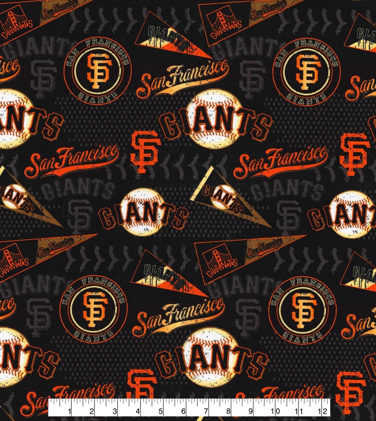 Retro San Francisco Giants Baseball 44 Inch Cotton Fabric 60029 B