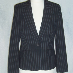 Ladies Black Stripe Jacket.  New Look. Size 14 UK.