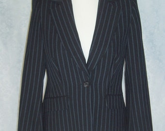 Ladies Black Stripe Jacket.  New Look. Size 14 UK.