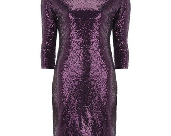 purple sequins dress