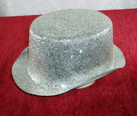 Pre loved Silver Glitter Bowler Hat. Fancy Dress Hat. Costume Hat. Etsy UK