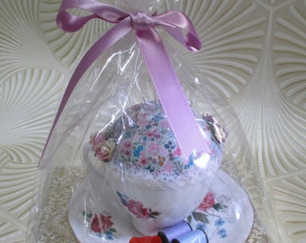 Tea Cup Pin Cushion. Mothers Day Gift.