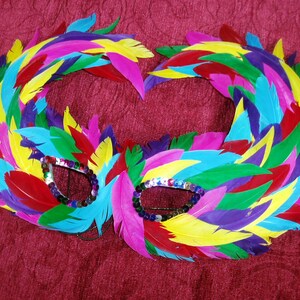 Multi-coloured Face Mask. Fancy Dress Face Mask. Costume Face Mask.
