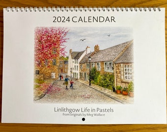 HALF PRICE**CALENDAR 2024 'Linlithgow Life in Pastels'