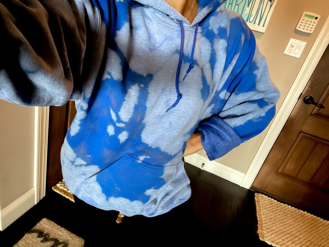 bleached blue sweatshirt