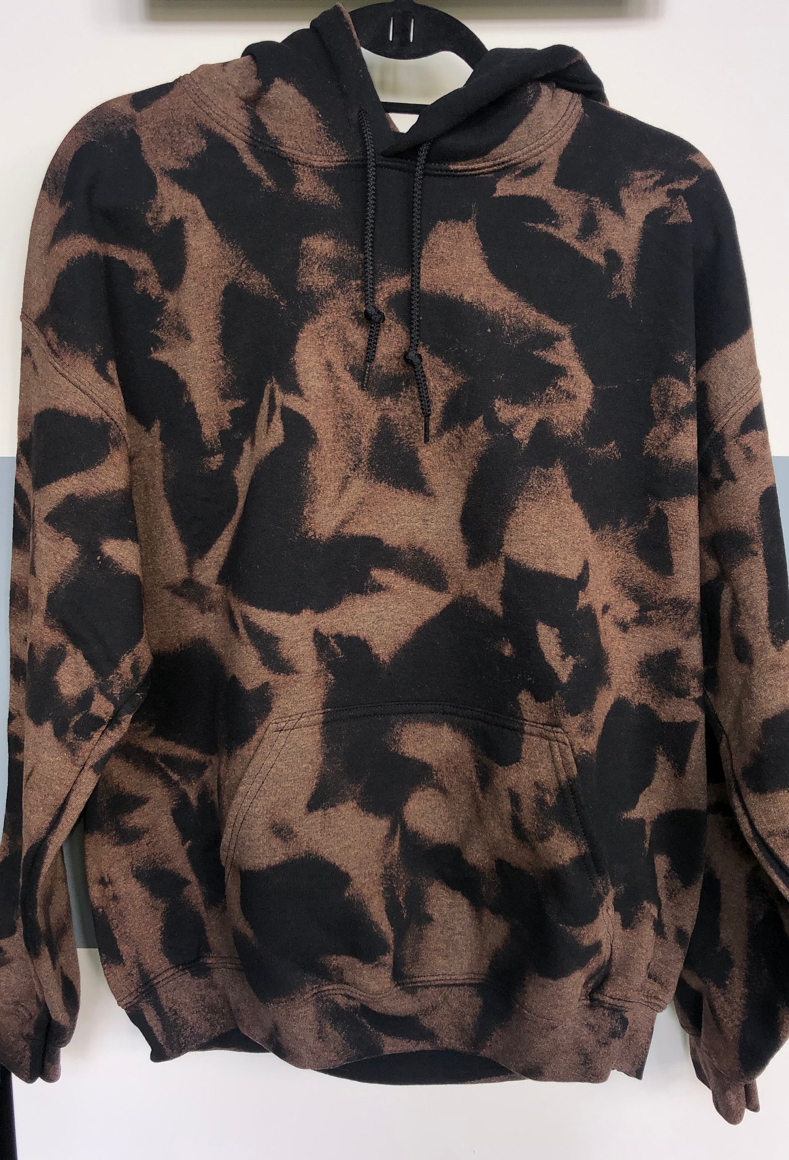 Black Bleach Dyed Hoodie/Crewneck Etsy