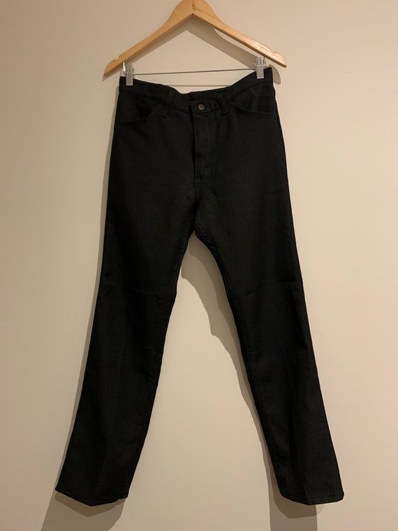 70s Black Wrangler Polyester Pants