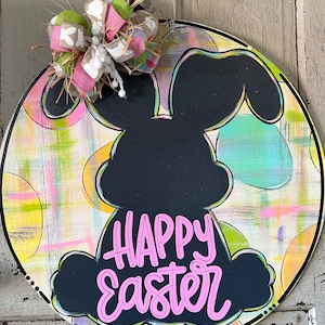 TEMPLATE:  Happy Easter Bunny Silhouette, Easter Template, Bunny, Door Hanger