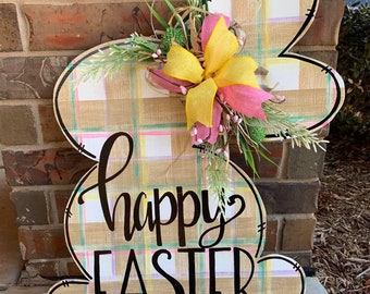 PLANTILLA: Feliz Conejito de Pascua / Conejito de Pascua / Silueta de Conejito